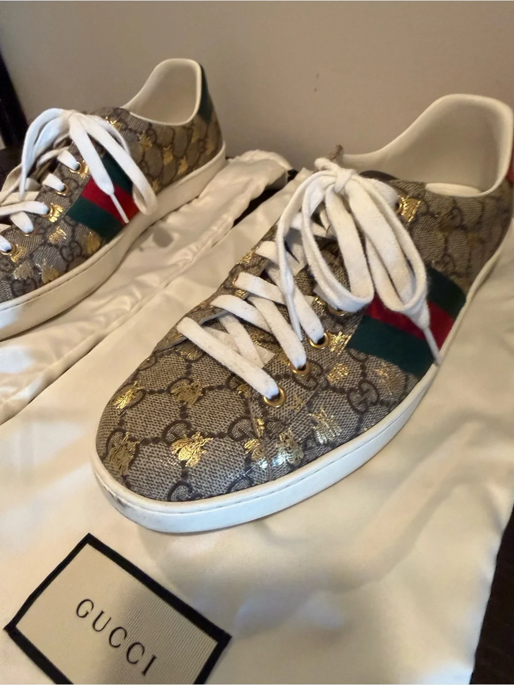 Gucci Ace GG Supreme Web Stripe Sneakers Men’s 8.5